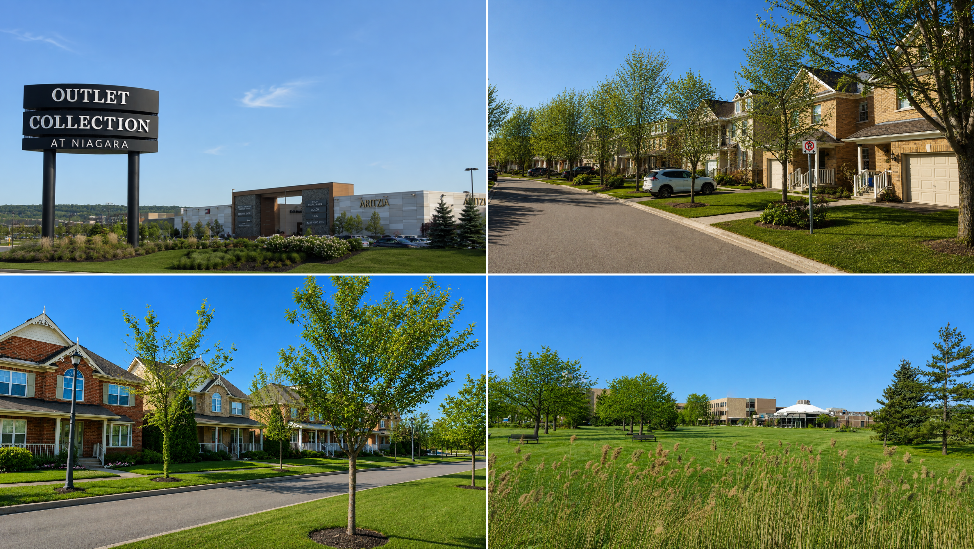 Newer detached homes and townhomes in Glendale, Niagara-on-the-Lake