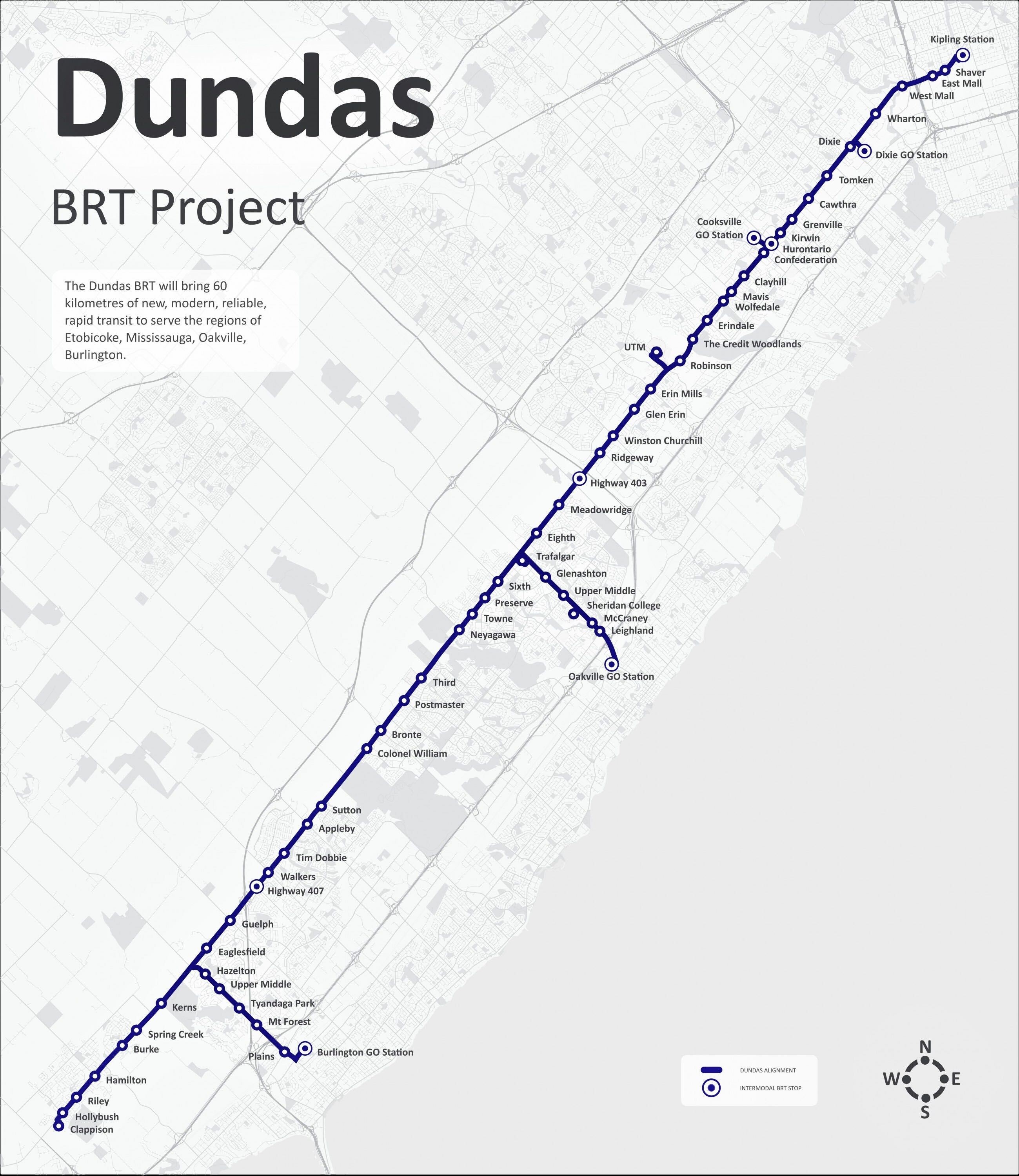 Dundas Bus Rapid Transit. Dundas BRT Map