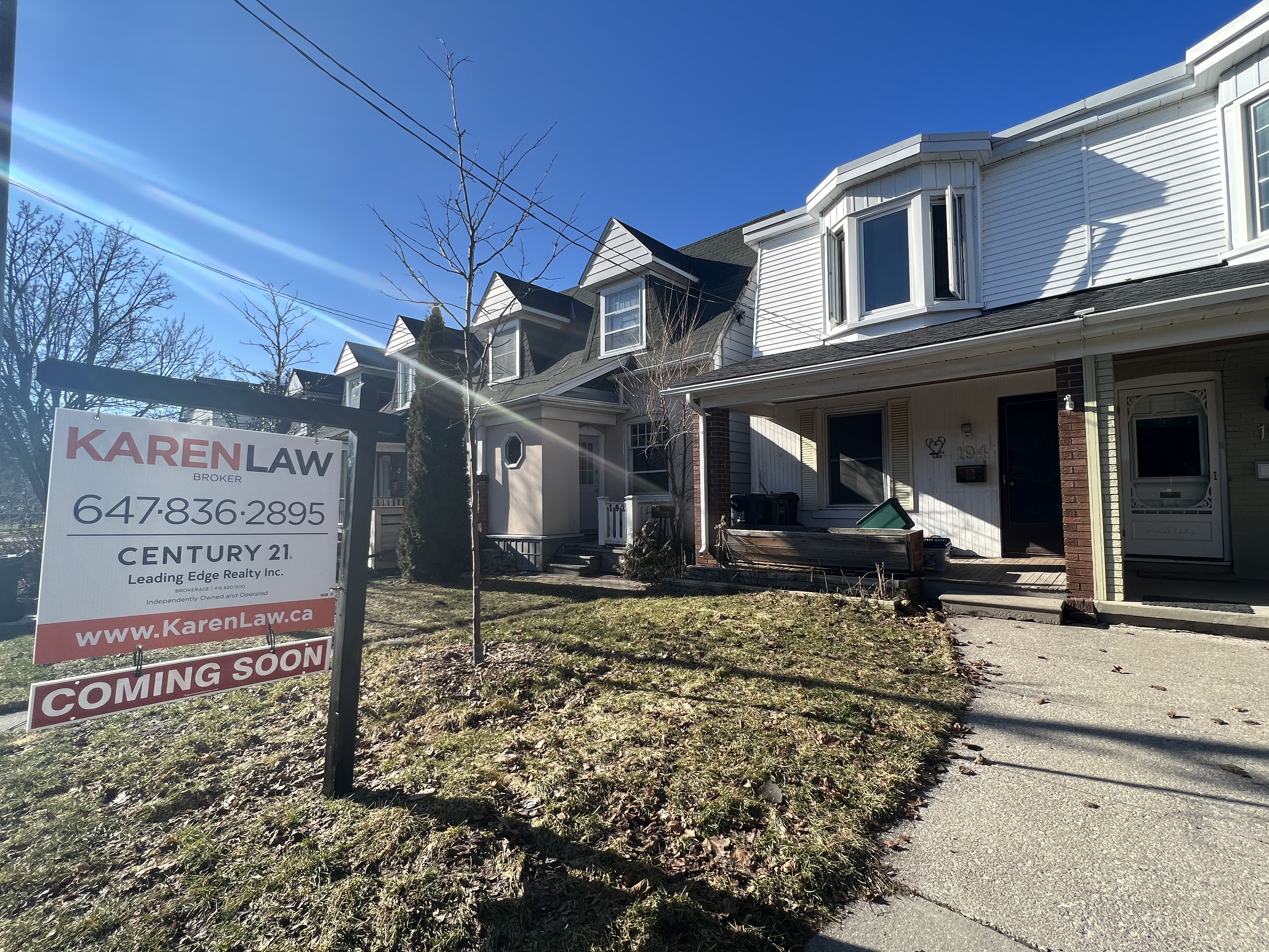Toronto house for sale with coming soon sign