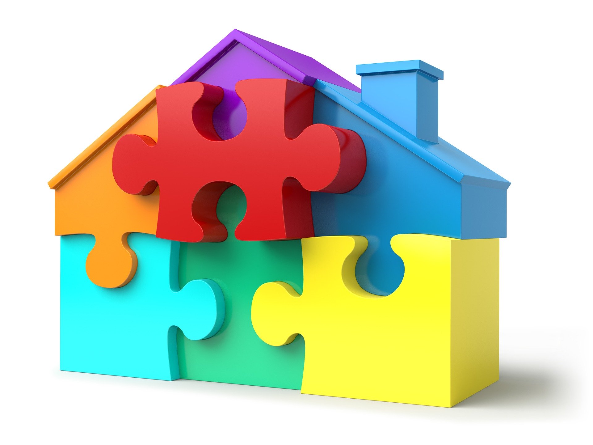 puzzle of a house in bright colours