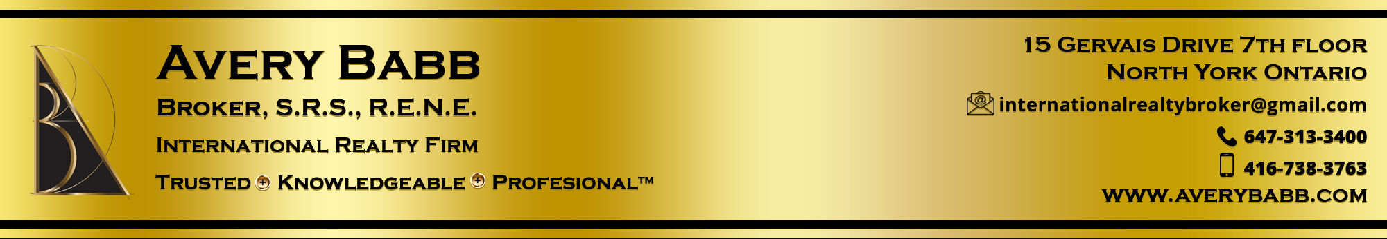 Avery Babb Broker, S.R.S., RENE.  International Realty Firm