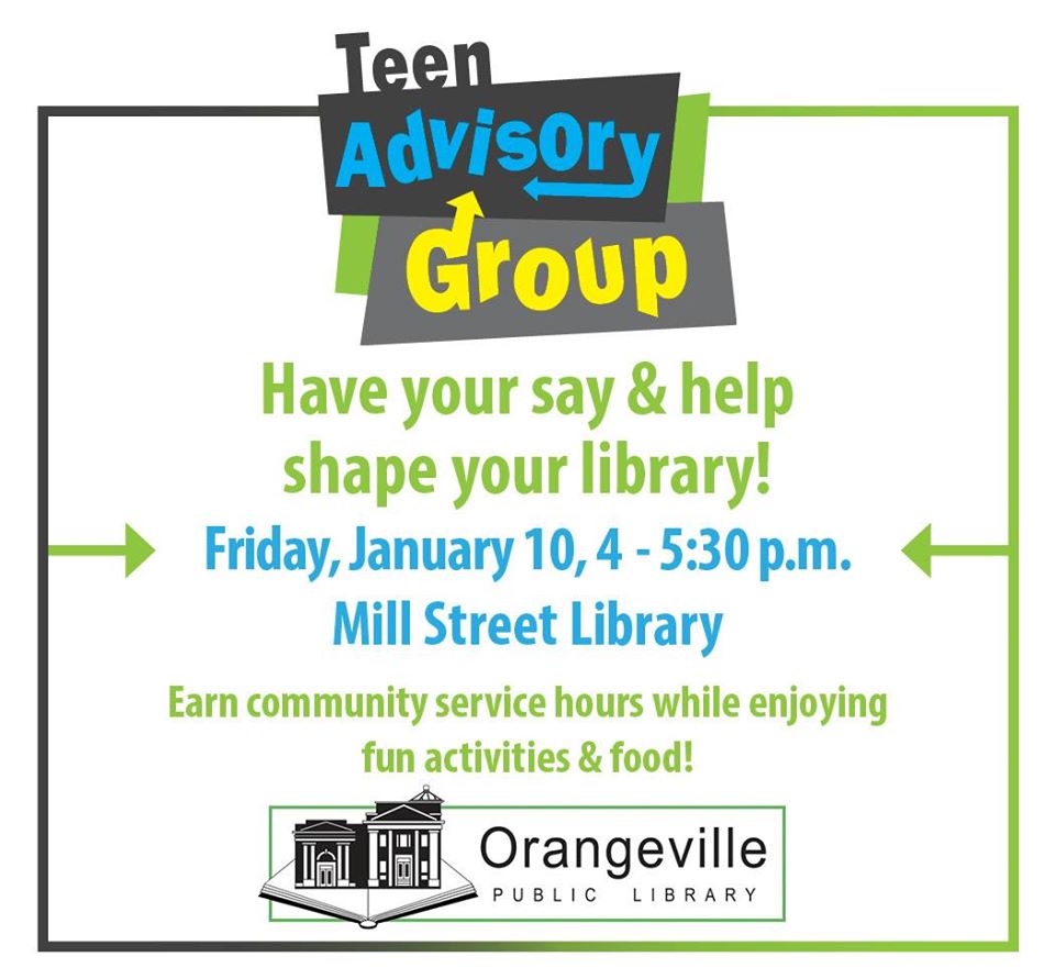 Teen Advisory Group Orangeville Public Library