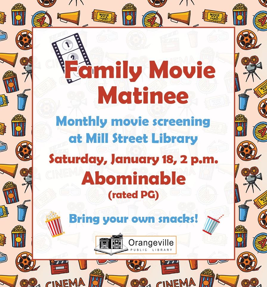 Family Movie Matinee Orangeville Public Library Abominable