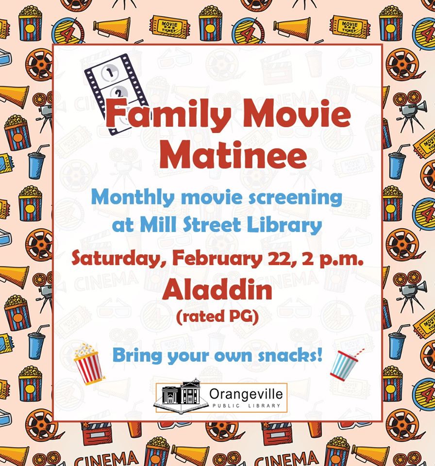 Orangeville Public Library Family Movie Matinee Aladdin
