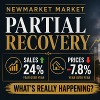 Newmarket housing market update showing partial recovery with rising sales but falling home prices in 2026