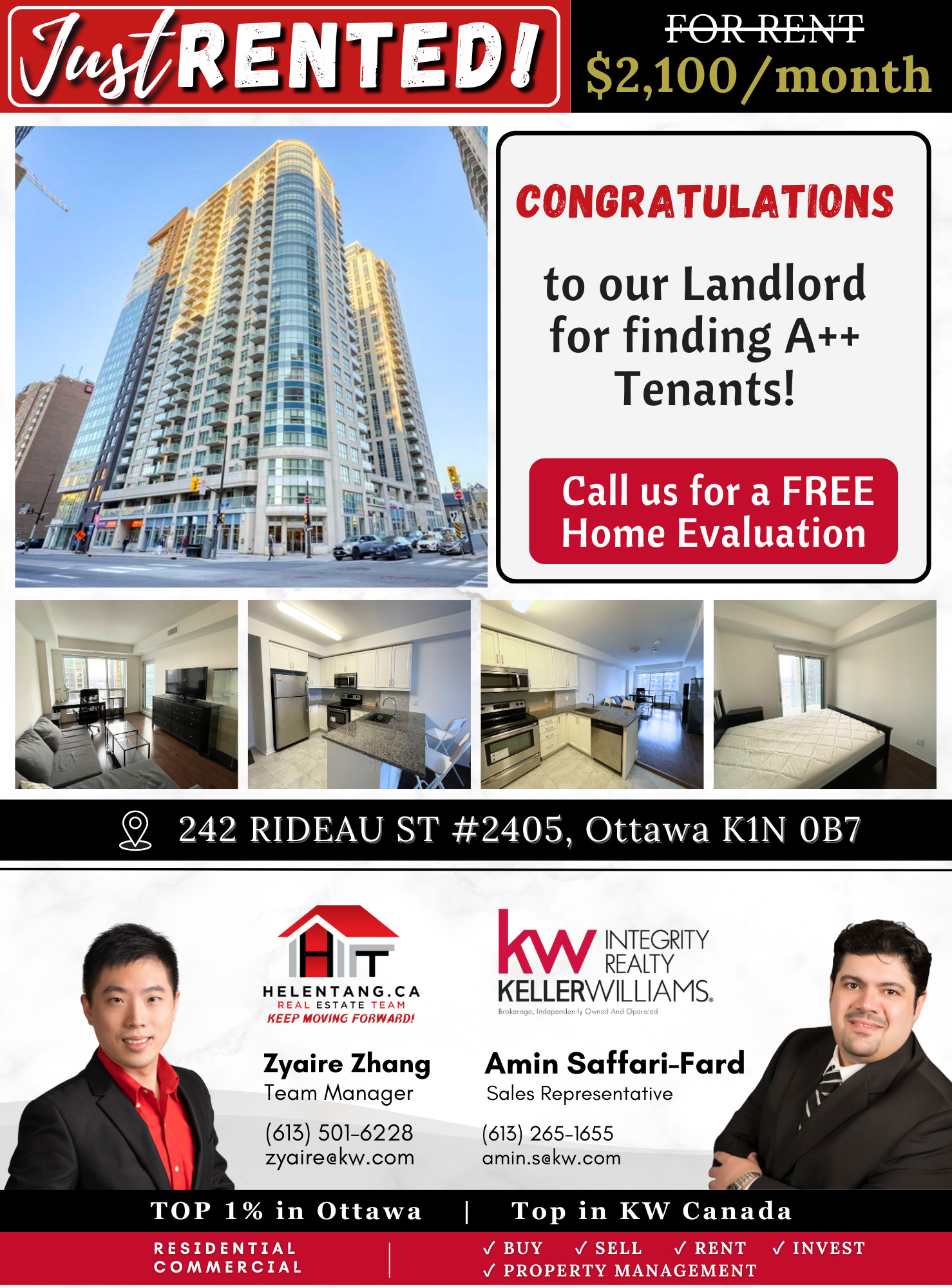 242 RIDEAU ST 2405, Ottawa Helen Tang Real Estate Team