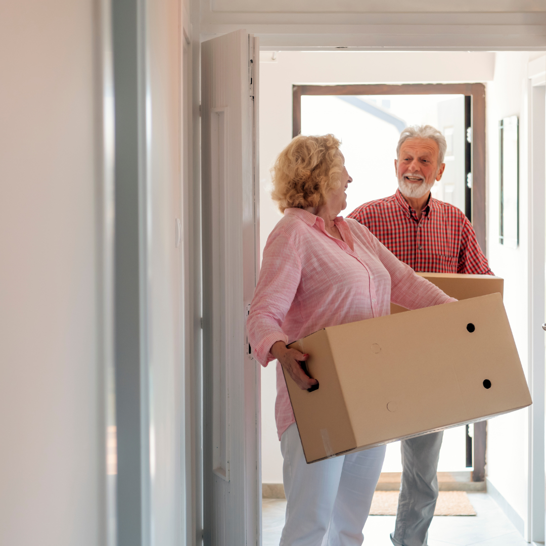older couple moving into a new home