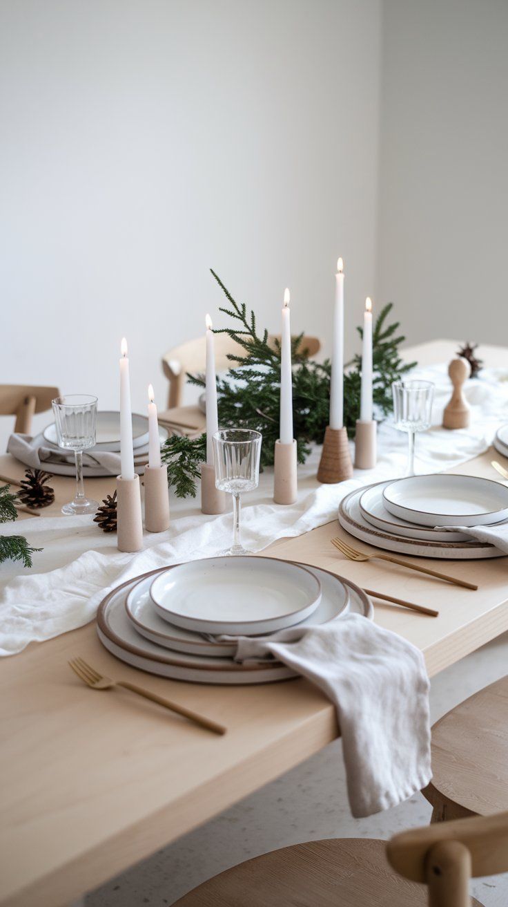 Simple holiday table setting to impress home buyers.