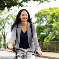Commuting in Dufferin Grove | Girl riding bike to work