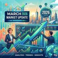 Market update graphic for South Surrey and White Rock real estate in March 2026. The image shows a professional growth chart highlighting a shift to a buyer's market in neighborhoods like Morgan Creek, Ocean Park, and Grandview Heights. Data visualization reflects current inventory surges and price 
